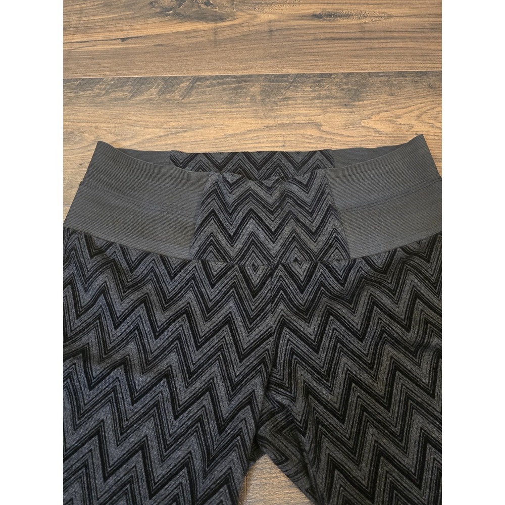 One 5 One Womens S Black Jacquard Chevron Textured Pants Holiday Festive Dressy